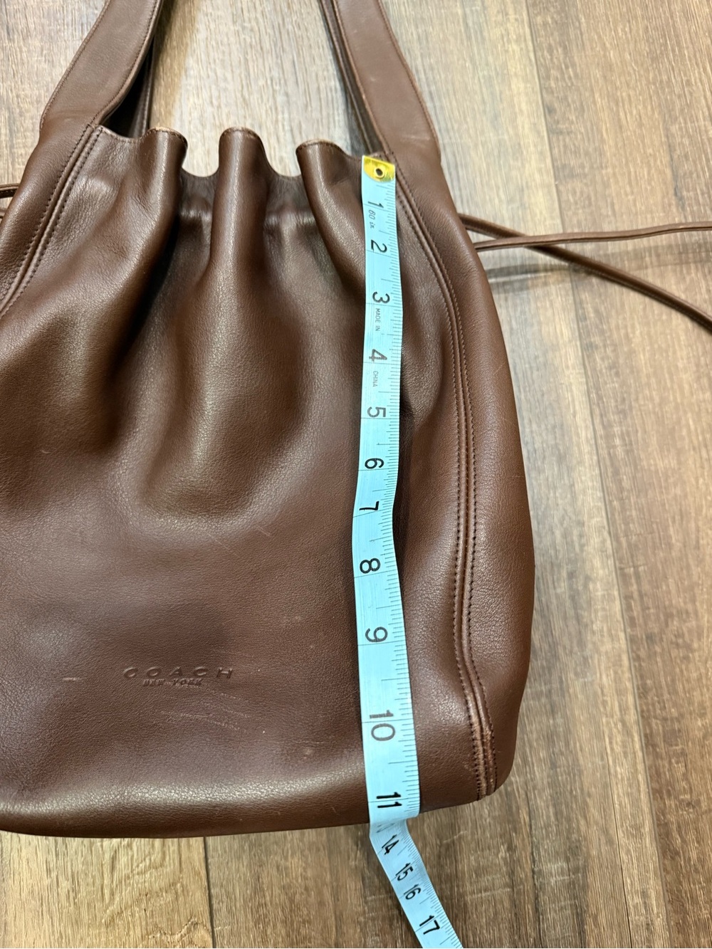Coach Vintage Lexington Drawstring Bucket Bag 4180 Brown Leather Italy - Picture 9 of 13